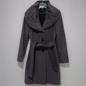 Tahari Wool Cheryl Jacket Coat In Charcoal Sz 2